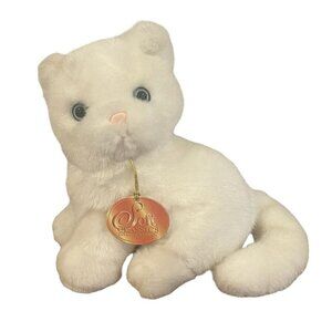Vintage Soft Classics White Cat Kitten Plush Toys R Us 1995 Blue Eyes 10” Toy